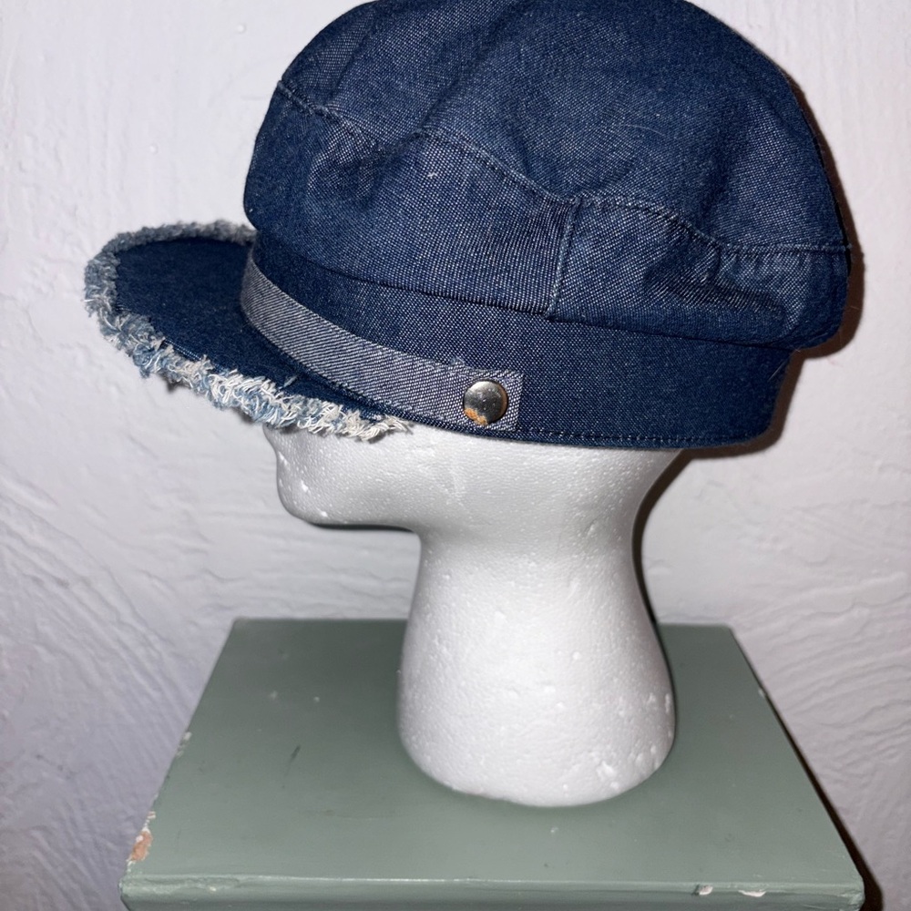 Stylish Denim Cap with Frayed Brim